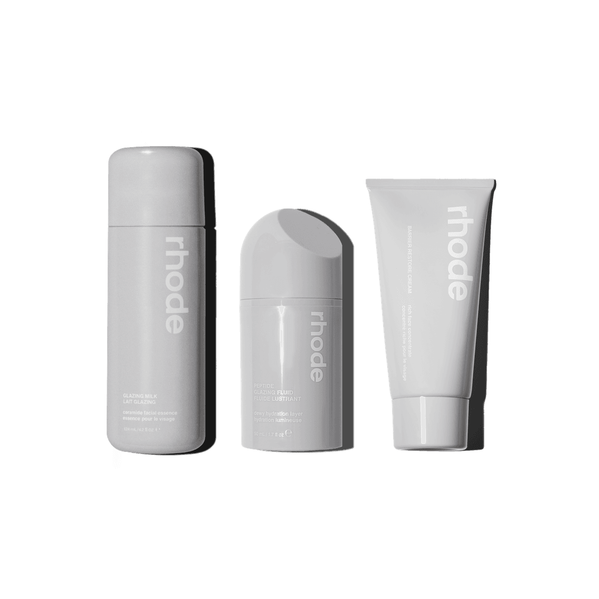 the barrier set - glazing milk, peptide glazing fluid, barrier restore cream